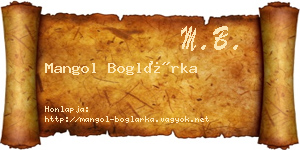 Mangol Boglárka névjegykártya